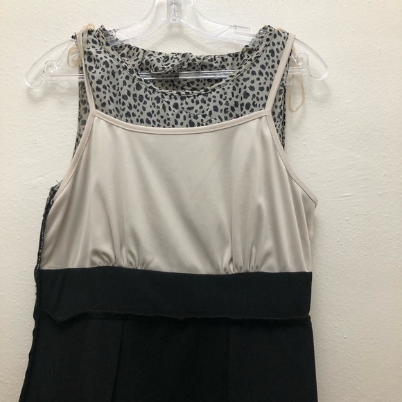 Maurices W Size 7/8 Black/Cream Scoop Neck Knee Length Dress with Ruffle Detail - Picture 11 of 16